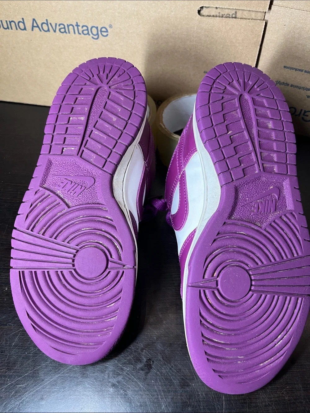 Nike Dunk White and Purple Low-Top Sneakers Big Boy 3.5Y or Girls 5Y